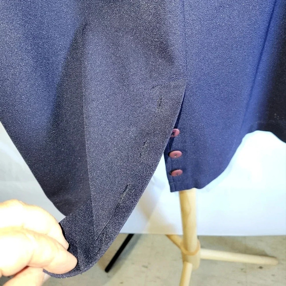 Vintage Fay Jackson Navy  Blue Skirt with Slit and pocket size 11/12 - Picture 4 of 6
